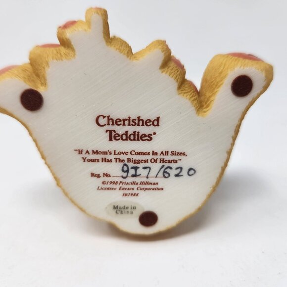 1998 Cherished Teddies 302988 Bear with Bow Holding Three Bears Figurine "If a M - Picture 10 of 12